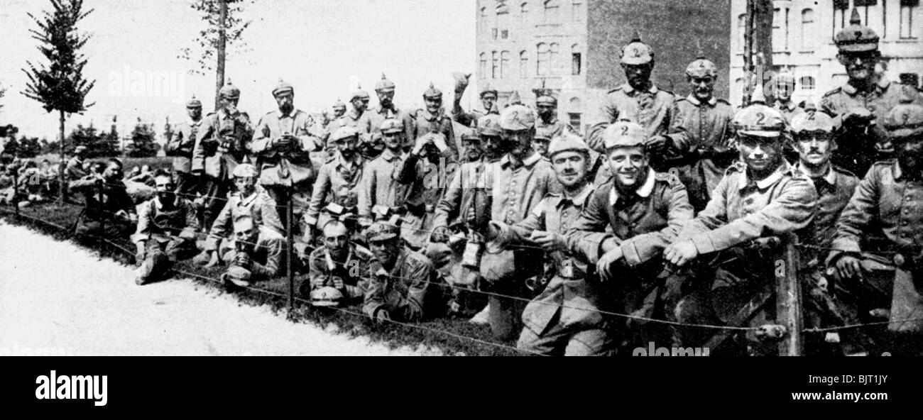 La Guardia Imperial alemán en Bruselas, la Primera Guerra Mundial, 1914. Artista: Desconocido Foto de stock