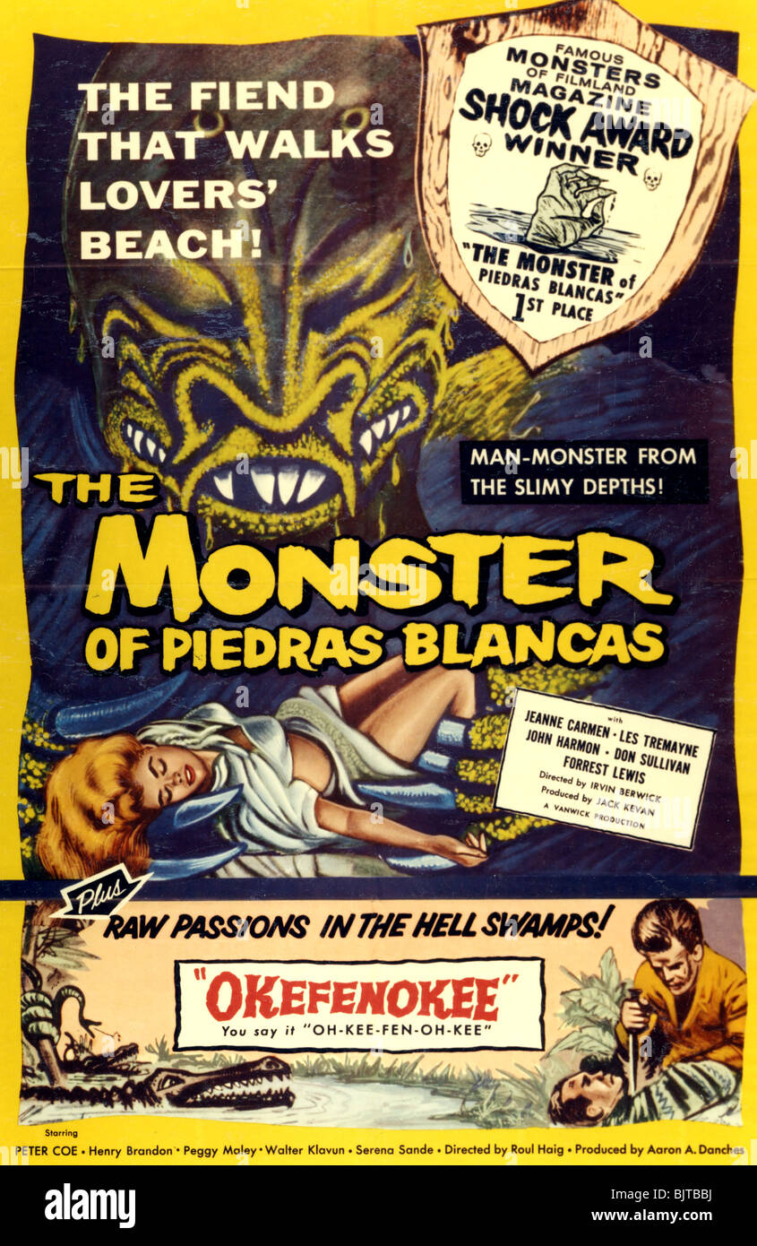 El monstruo DE PIEDRAS BLANCAS - póster de película Vanwick 1959 Foto de stock