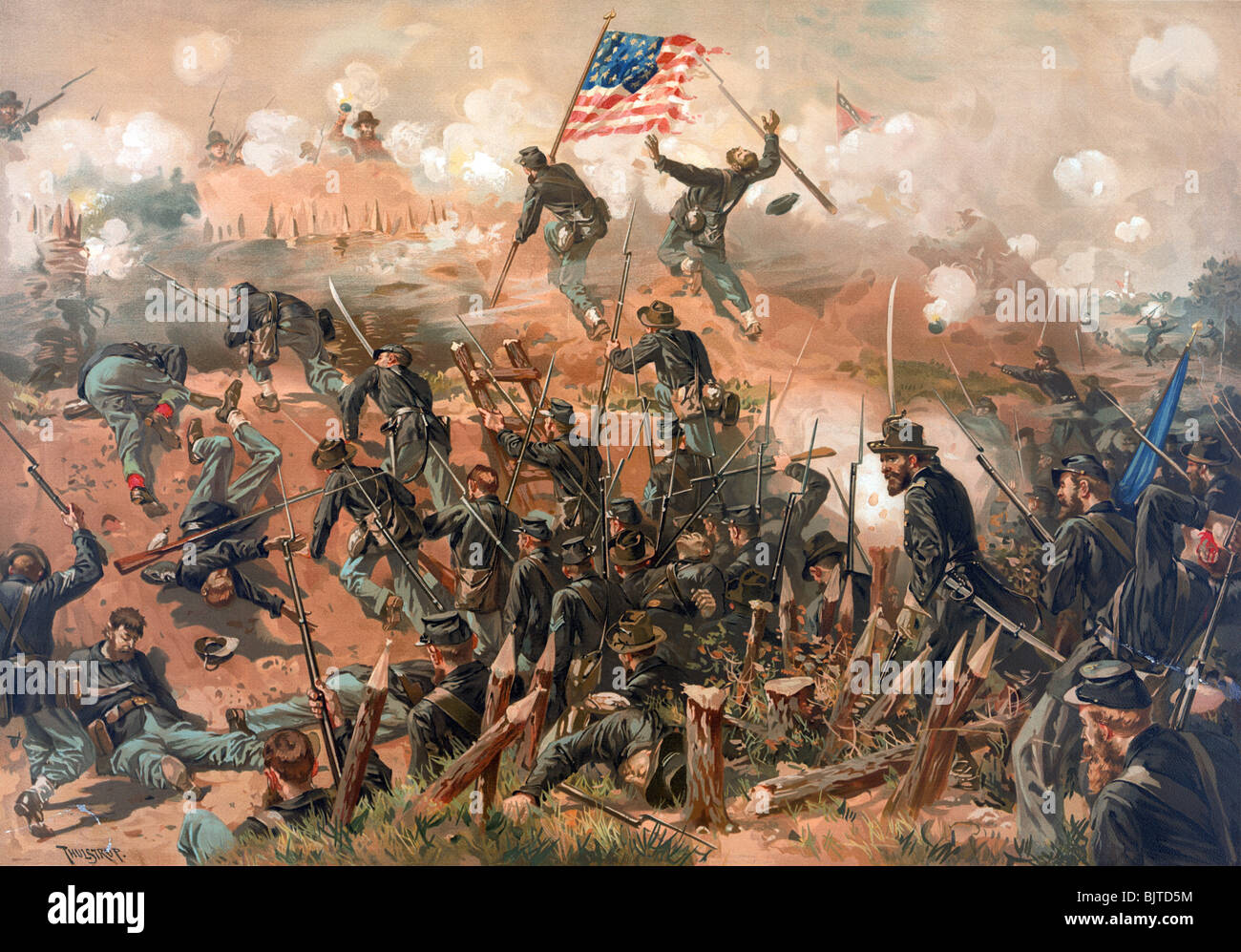 Impresión en color c1888 representa el sitio de Vicksburg (25 de mayo - 4 de julio de 1863) durante la Guerra Civil Americana. Foto de stock