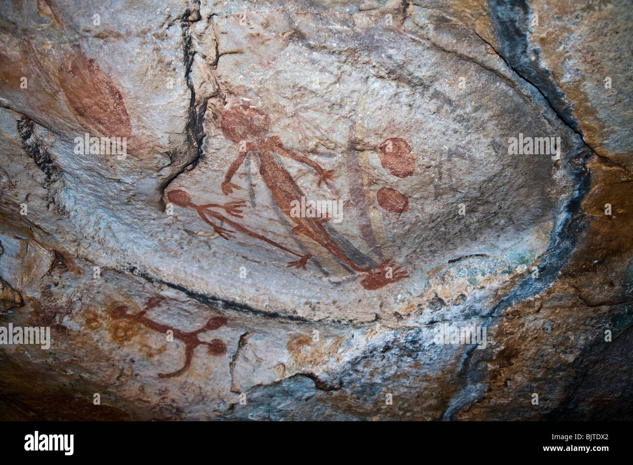 Gwion Gwion o Bradshaw arte rupestre Jar Isla Bahía Vansittart Australia Foto de stock