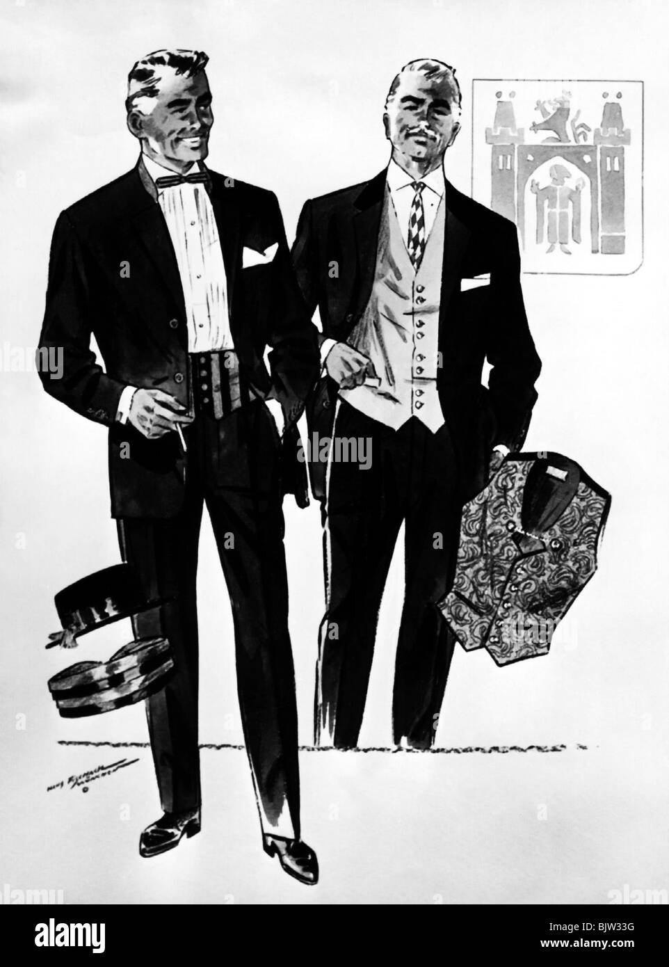 Moda para hombre de los años 50 Imágenes de stock en blanco y negro - Alamy