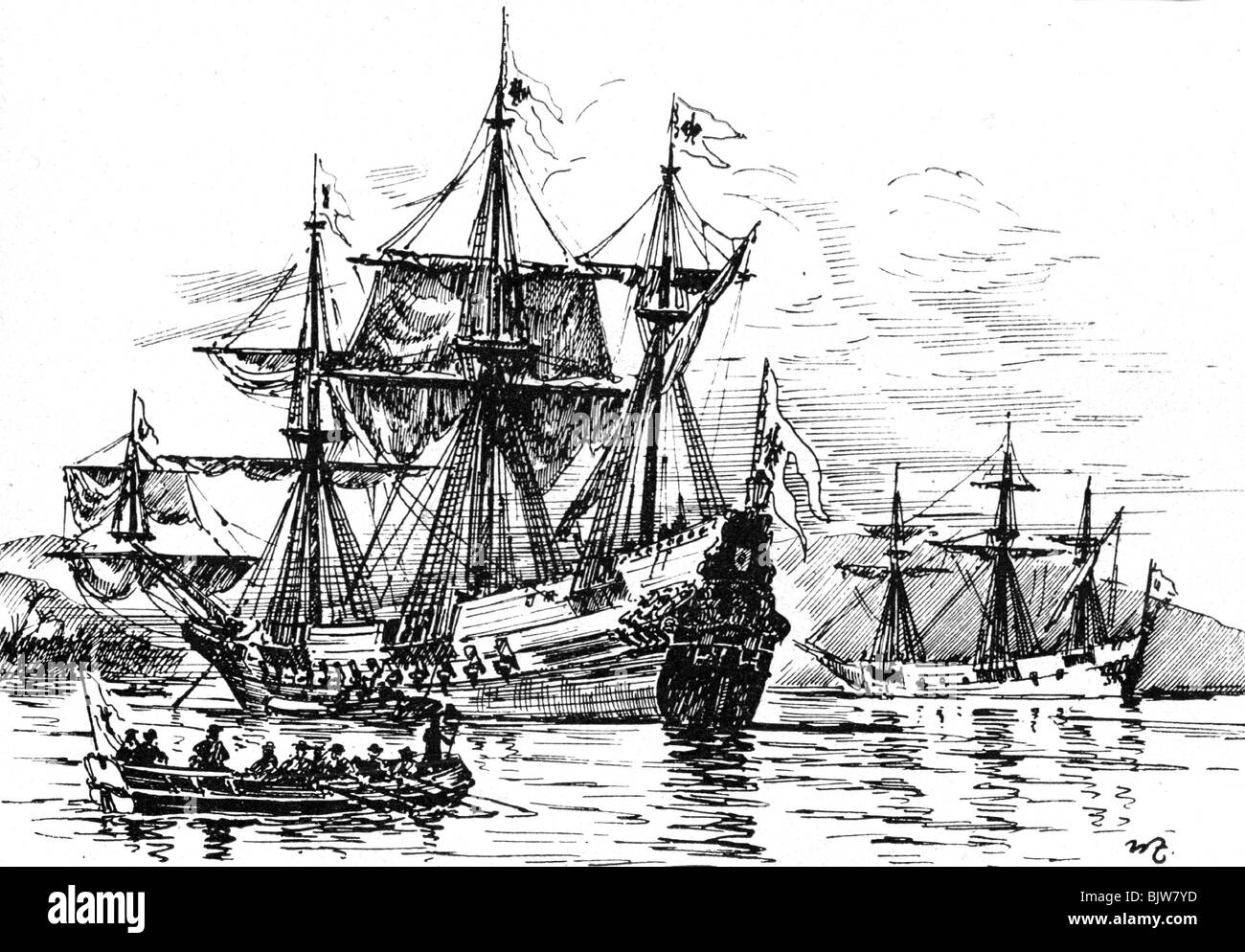 Colonialismo, ocupación de Guinea por Brandenburgo, 1.1.1683, Foto de stock