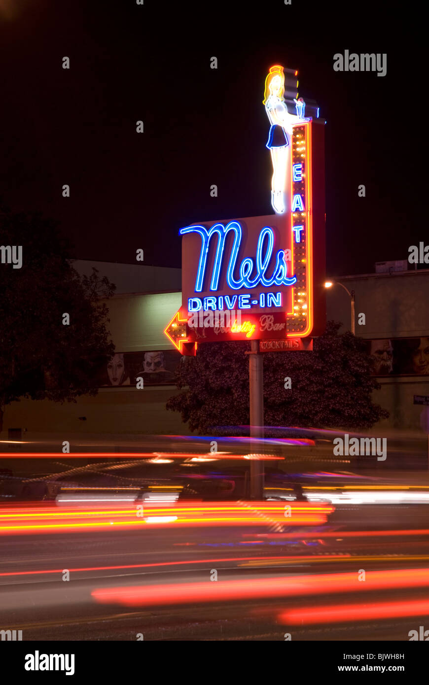 Mel's Drive-In en Hollywood Boulevard, Hollywood, California, EE.UU. Foto de stock