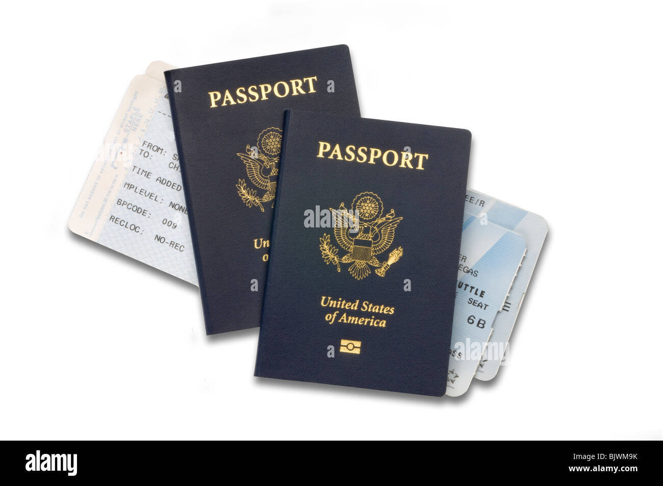 Pasaportes con boletos de avión Foto de stock