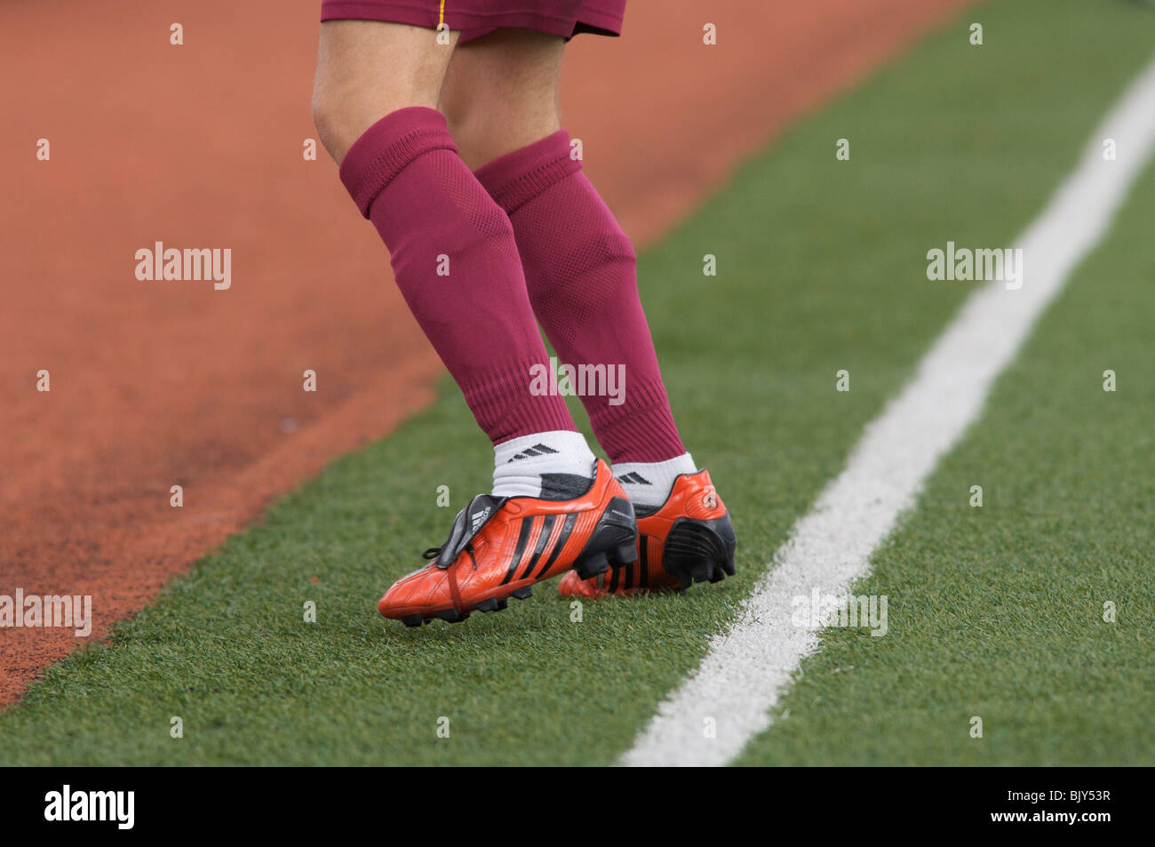 Cerrar las piernas de Uruguay Fútbol Jugador en calcetines