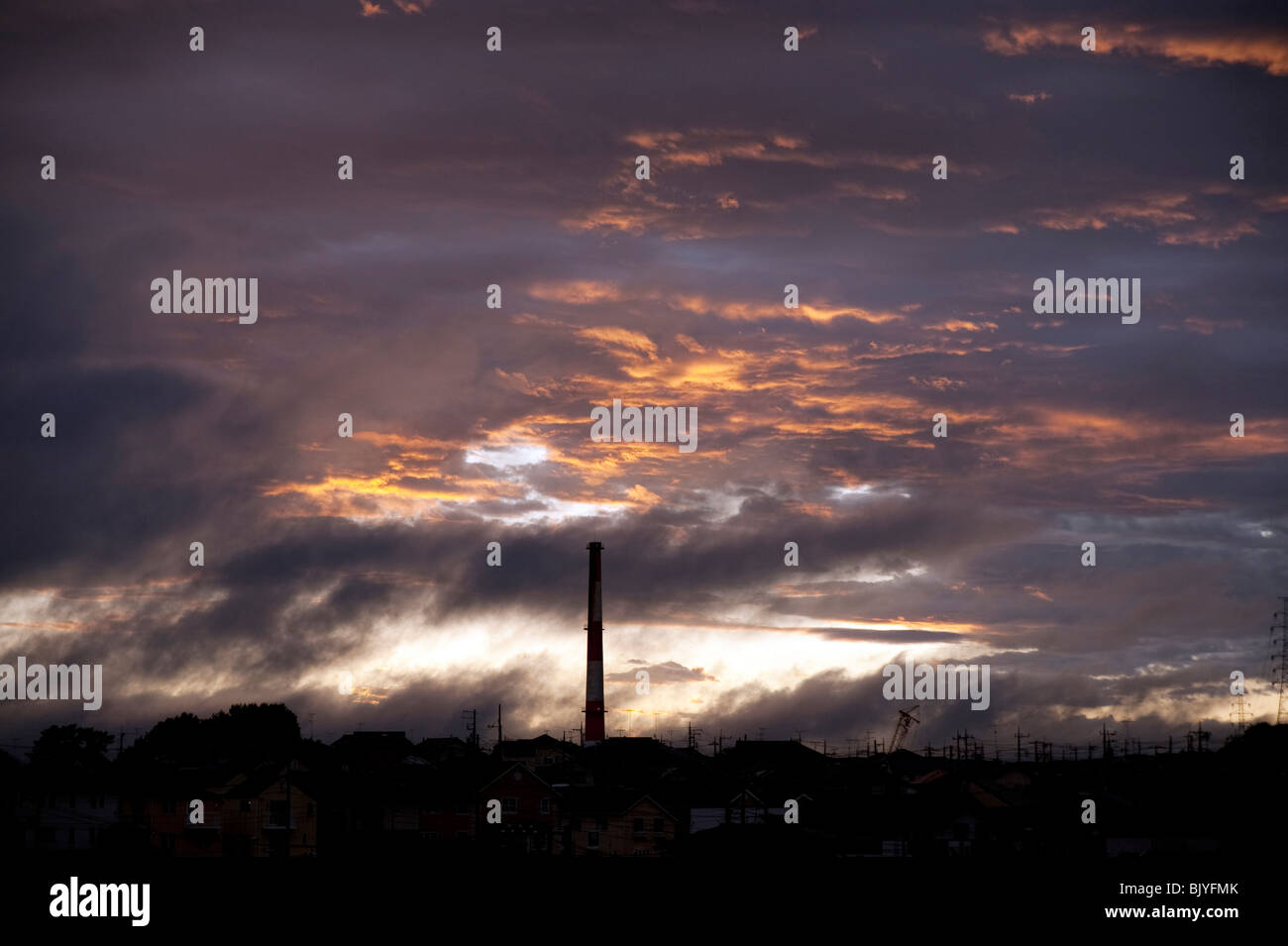 Puesta de sol en Japón Foto de stock