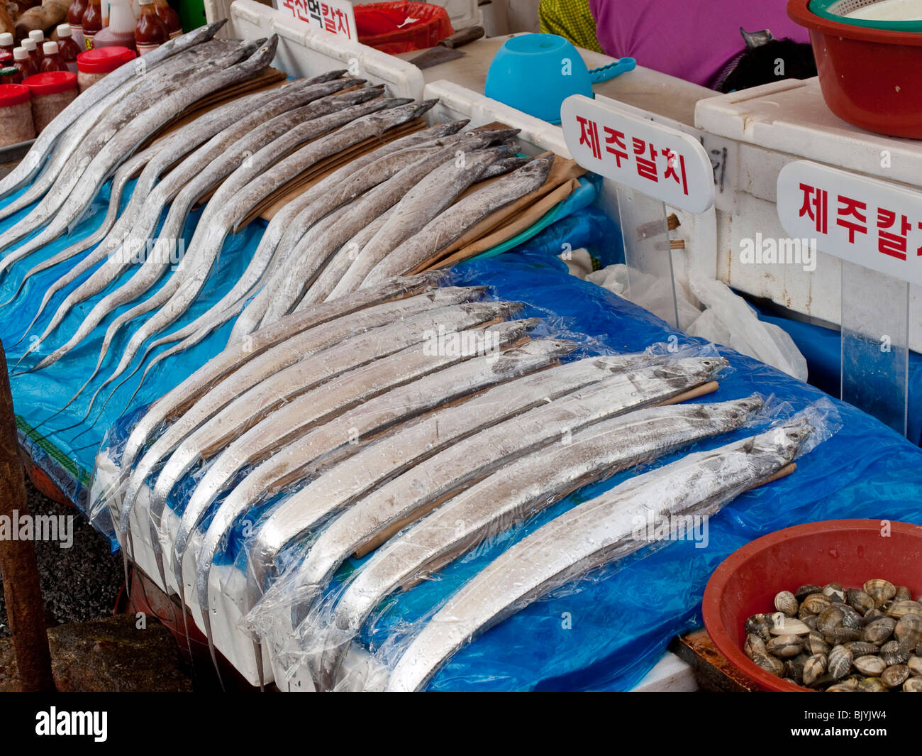 Pescado fresco aparece en Pusan, Corea Foto de stock