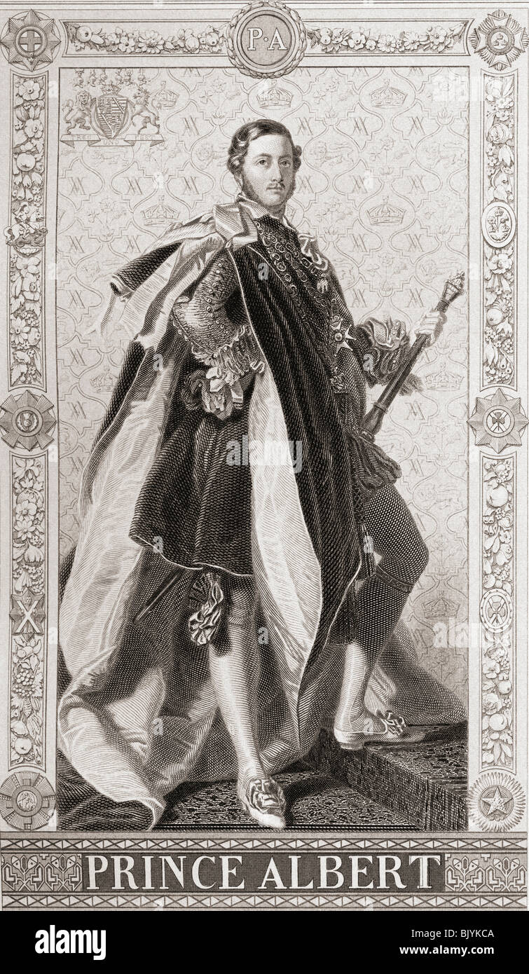 El Príncipe Alberto de Sajonia-coburgo y Gotha, Francis Albert Augustus Charles Emmanuel, 1819 - 1861. Esposo de la Reina Victoria Foto de stock