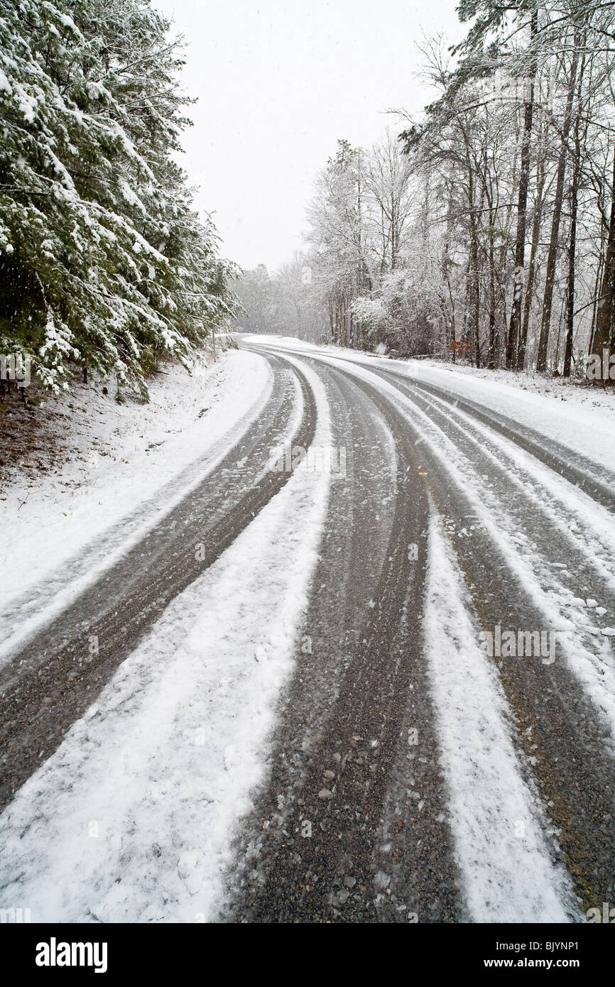 Nieve en Georgia Foto de stock