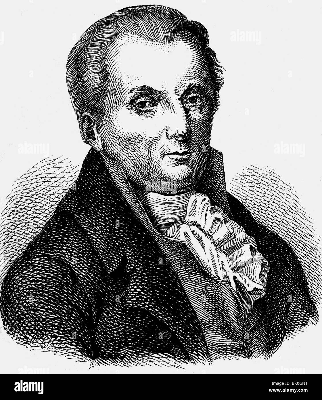 Thuemmel, Moritz August von, 27.5.1738 - 26.10.1817, autor / escritor alemán, retrato, grabado en madera, siglo 19, Foto de stock