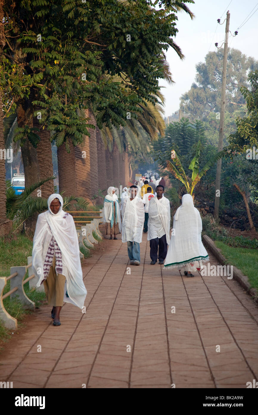 El servicio religioso, el lago Tana, Bahir Dar, Etiopía Foto de stock