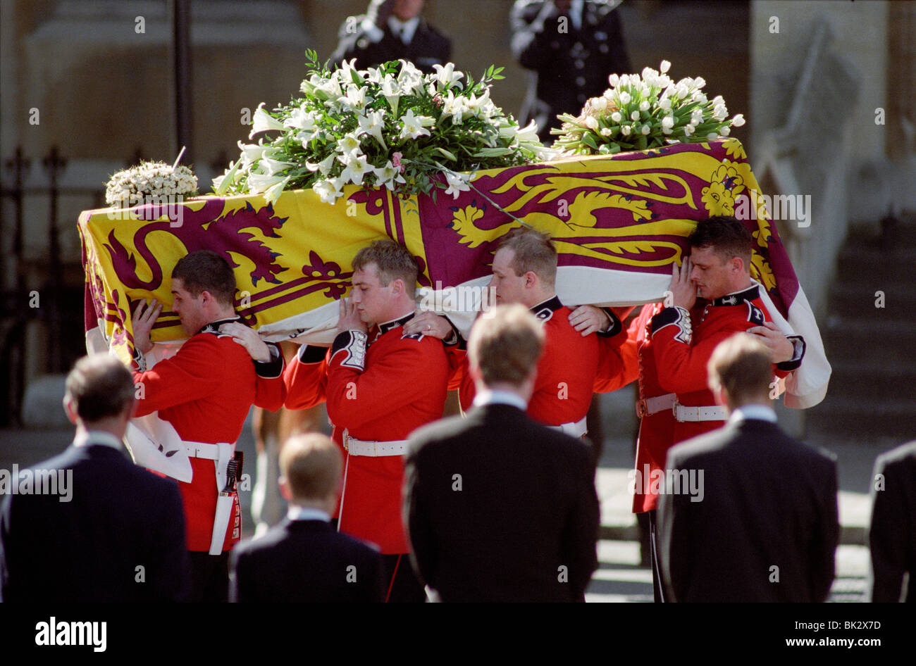 El funeral de la Princesa Diana en la Abadía de Westminster, Londres, Gran Bretaña Foto de stock