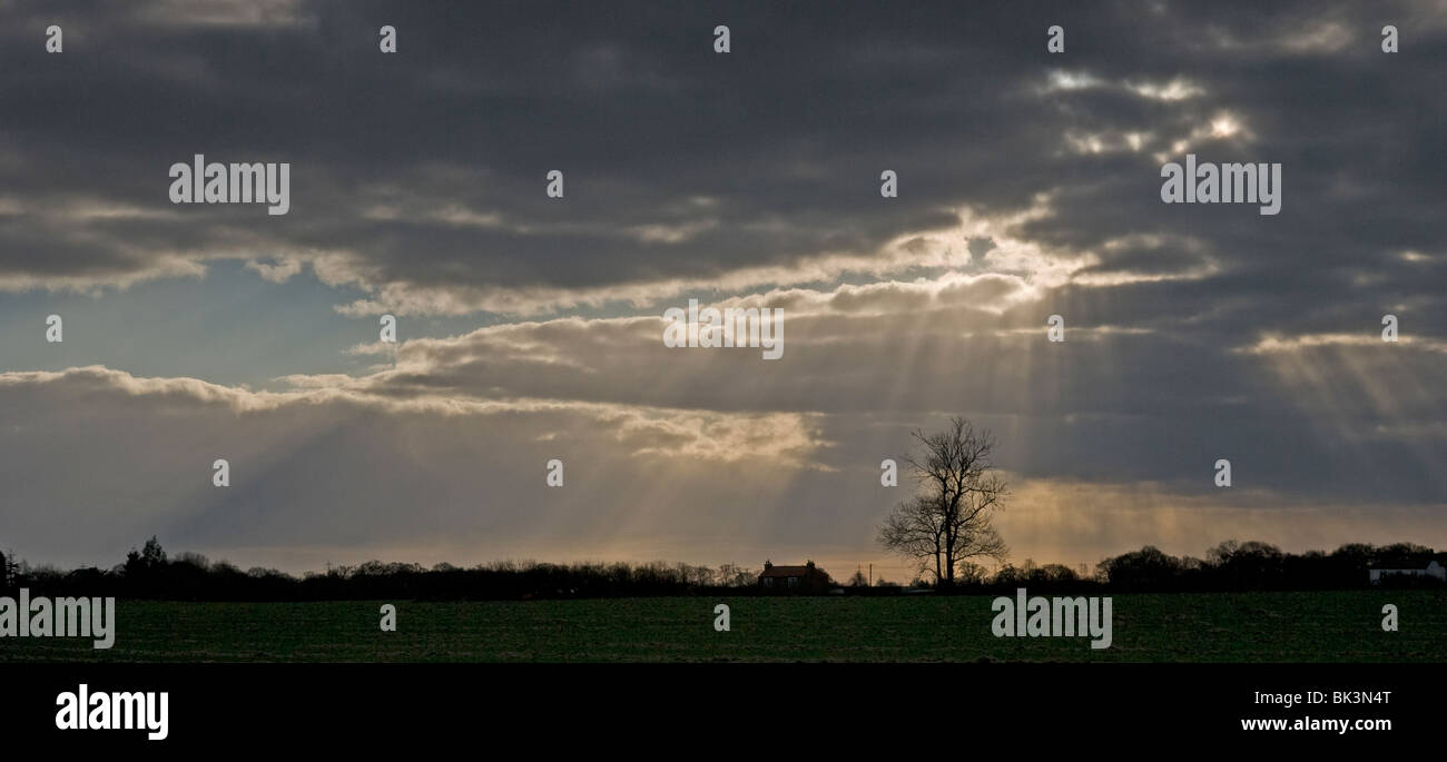 Rayos de sol Vale de York Foto de stock