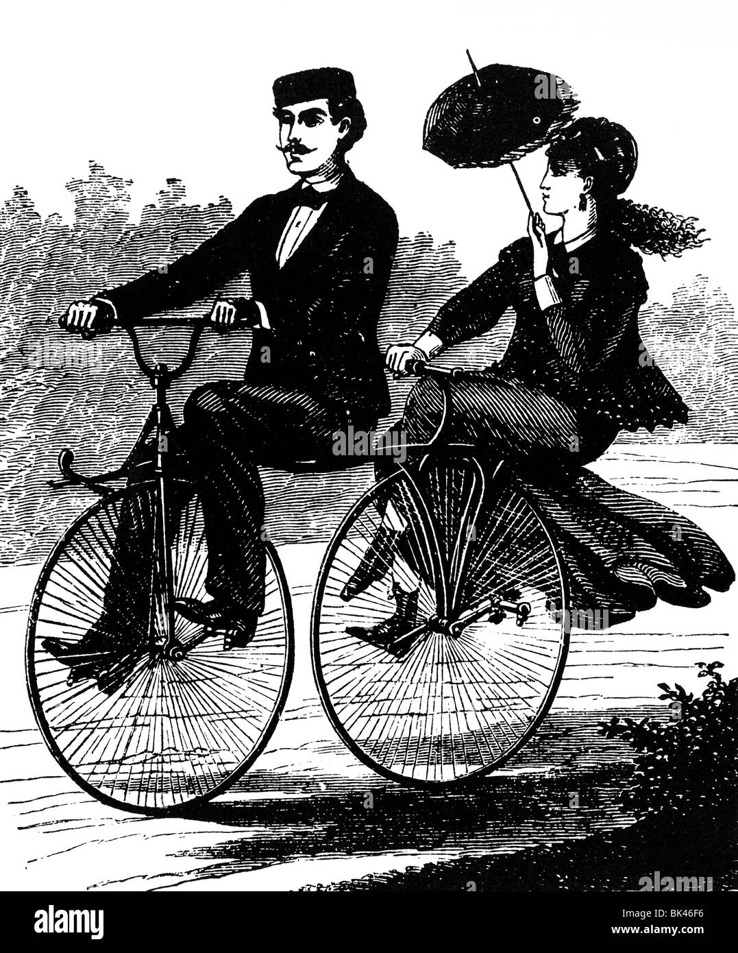 Bicicleta Tándem Bicicleta Gemela En Estilo Vintage Grabado Viejo Dos  Personas Tándem En Estilo Gráfico Ilustración del Vector - Ilustración de  bici, negro: 206483956