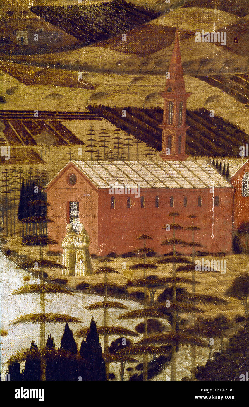 Tebaida, por Paolo Uccello, detalle, 1397-1475, Italia, Florencia, Galleria dell 'Accademia Foto de stock