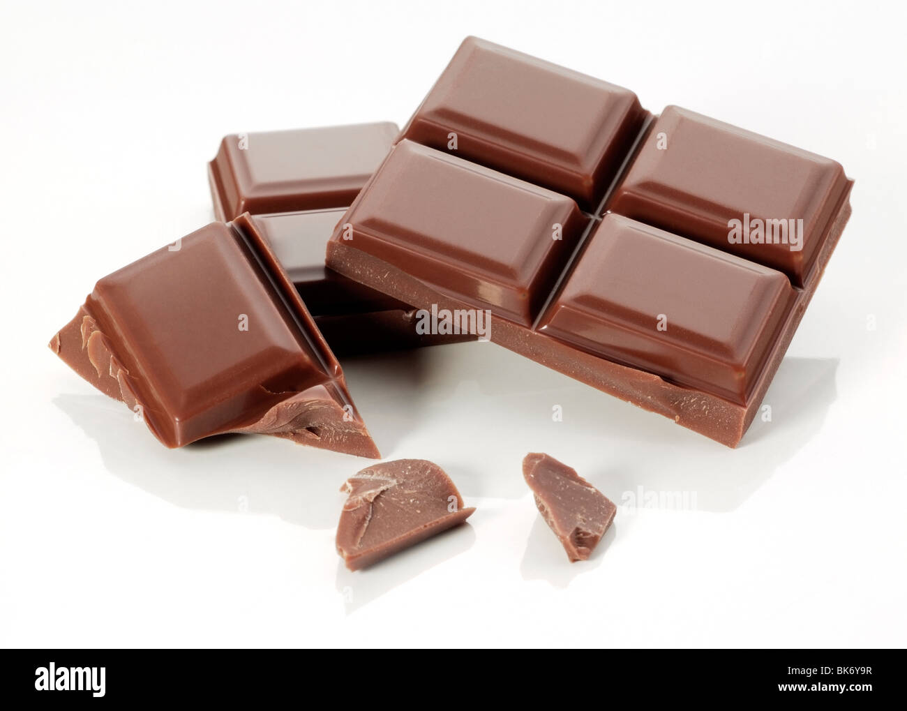 Pedazos de chocolate Foto de stock