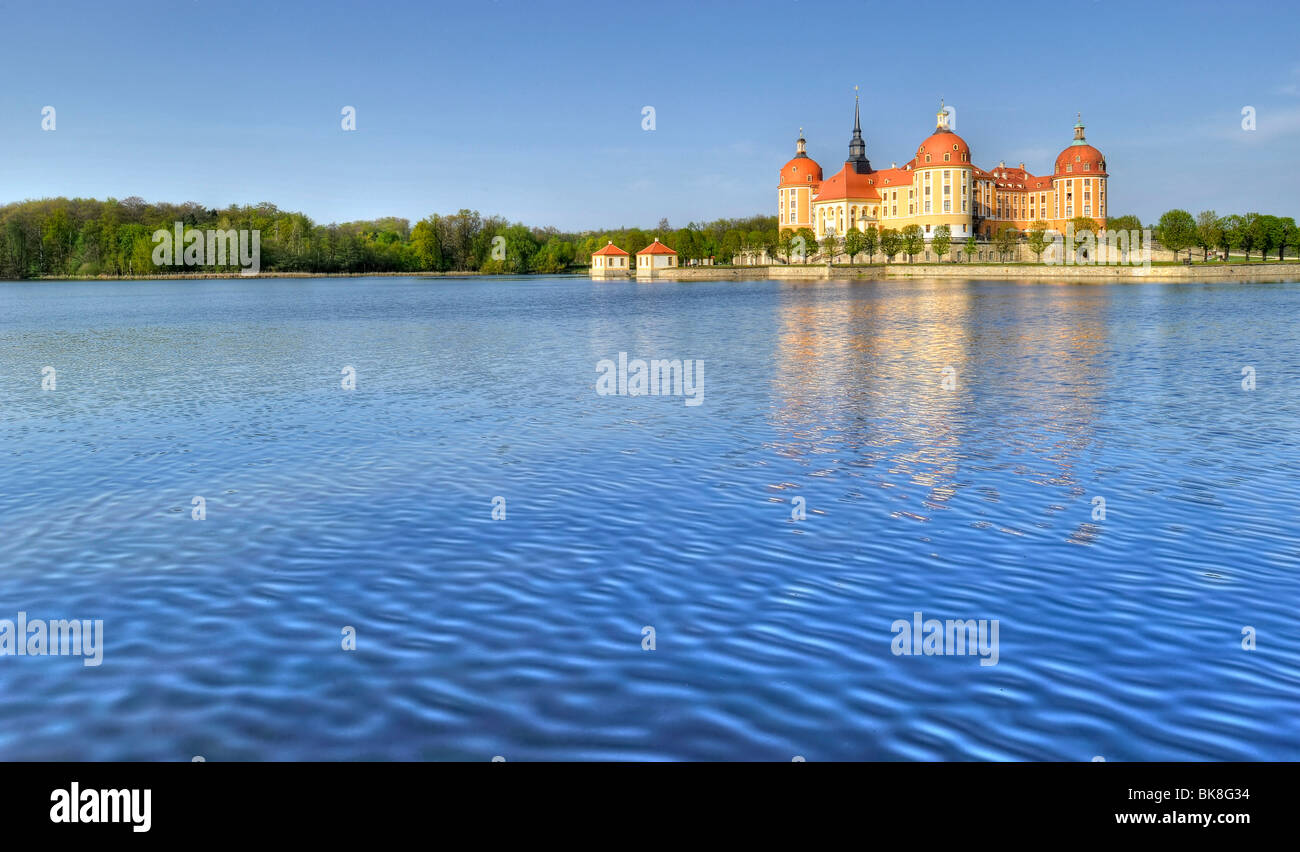 Barroco Castillo Moritzburg, Dresden, el Estado Libre de Sajonia, Alemania, Europa Foto de stock