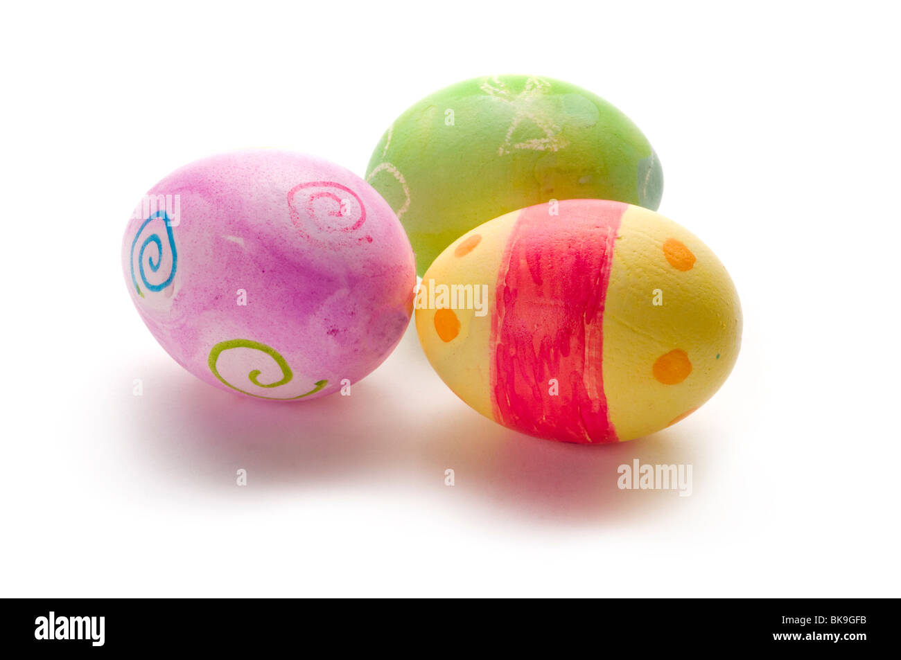 Los huevos de Pascua huevos coloreados Foto de stock