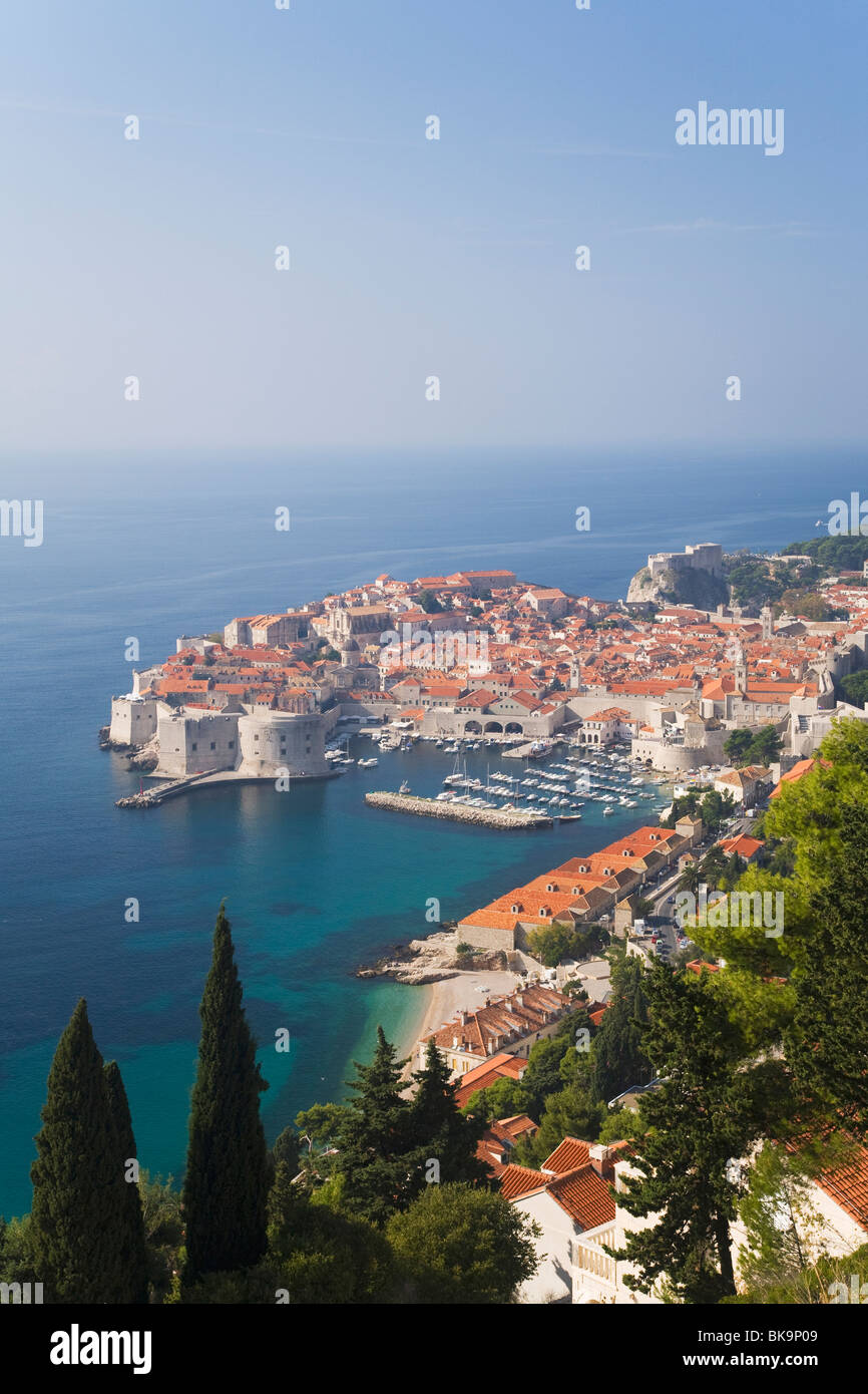 La ciudad a la orilla del mar, Dubrovnik, Croacia Foto de stock