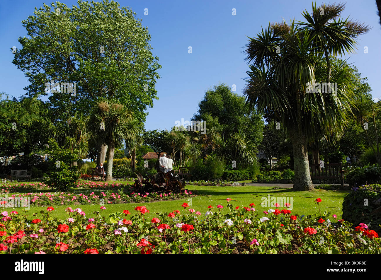 El Royal Avenue Gardens, Dartmouth, Devon, Inglaterra, Reino Unido Foto de stock