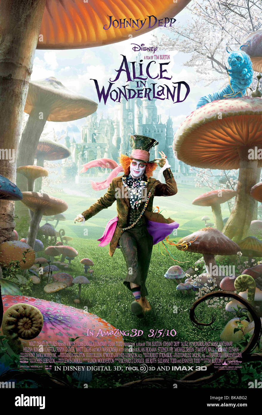Alice in Wonderland - EE.UU. Año: 2010 Director: Tim Burton Johnny Depp  póster de película (EE.UU Fotografía de stock - Alamy