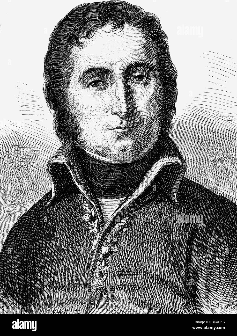 Masséna, André, 6.5.1756 - 14.4.1817, francés general, retrato, grabado en madera, siglo 19, , Foto de stock