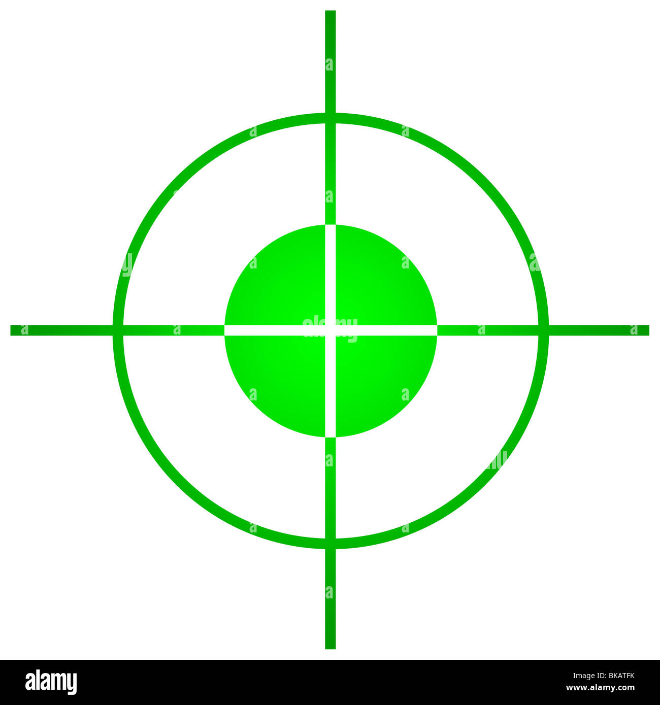 El ámbito de destino de francotirador o vista, aislado sobre fondo blanco. Foto de stock
