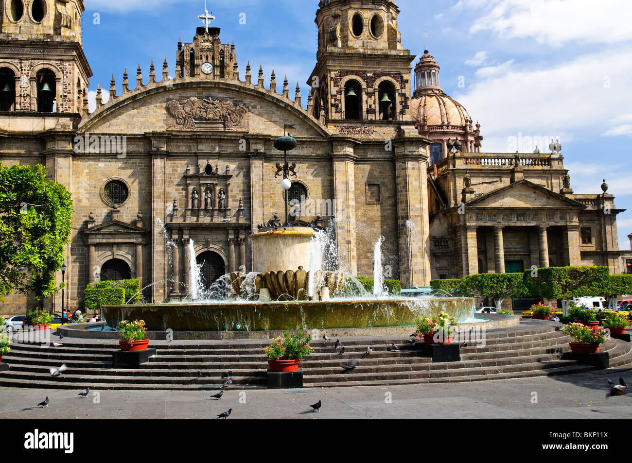 Catedral en el centro histórico de Guadalajara, Jalisco, México Foto de stock