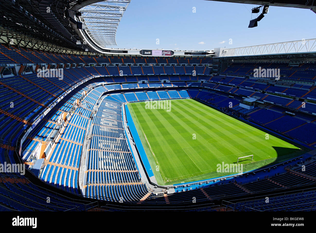 Santiago BernabÃ©u Stadium (Estadio de élite de la UEFA), Madrid, España Foto de stock
