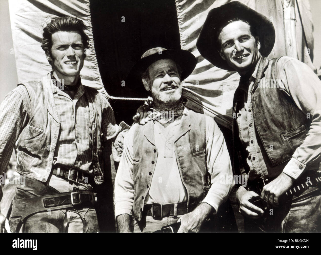 RAWHIDE (TV), Clint Eastwood, PAUL BRINEGAR, Eric Fleming RWH 013P  Fotografía de stock - Alamy