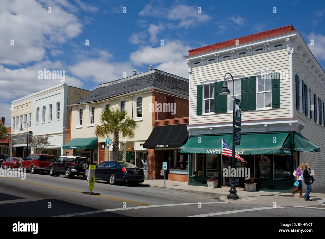 Negocios y distrito histórico de Beaufort, Carolina del Sur Foto de stock