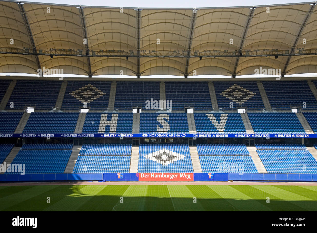 El Hamburg Arena, estadio de SV Hamburgo y sede de la Final de la UEFA Europa League 2010. Foto de stock