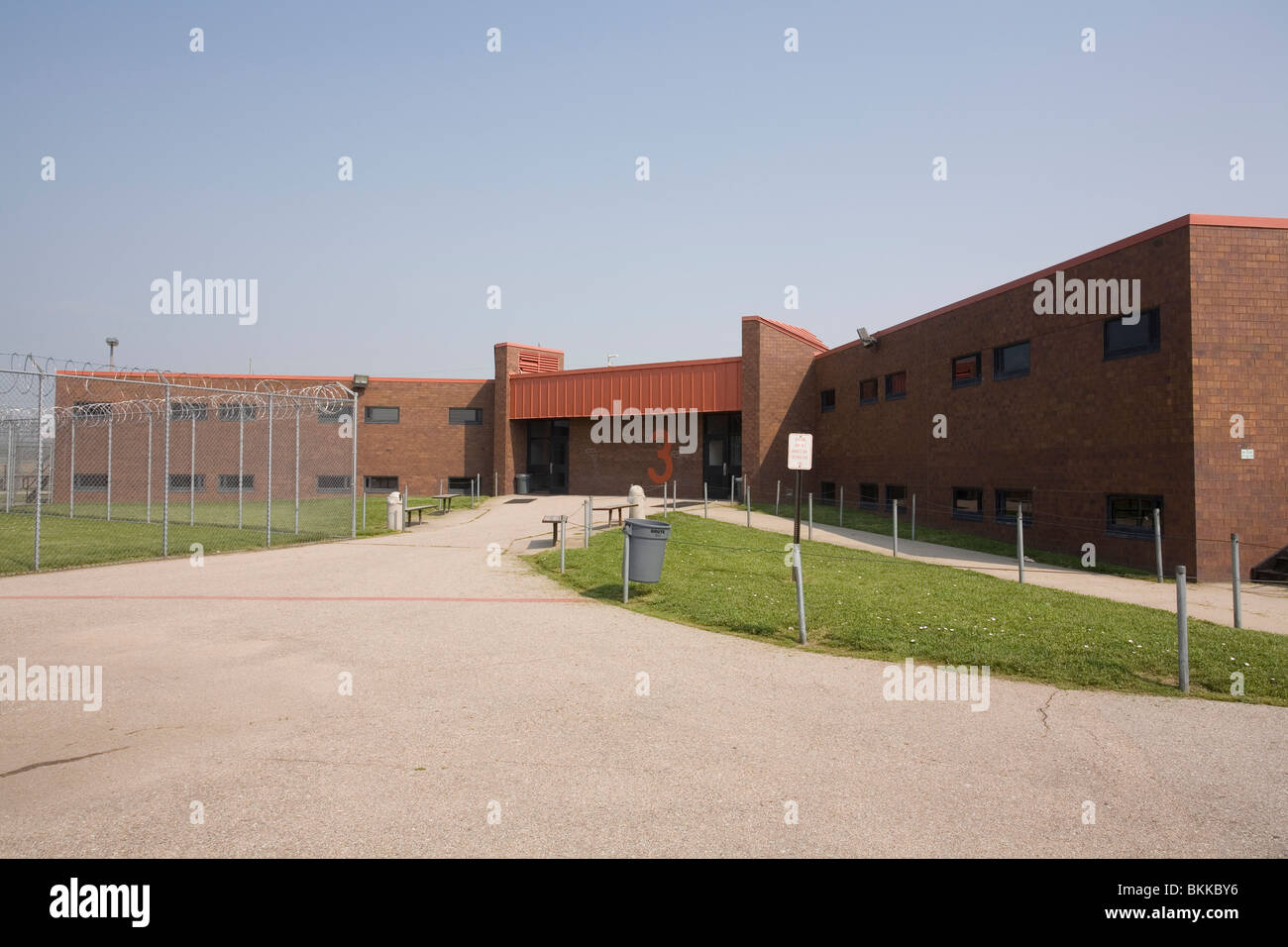 Unidad de vivienda en el interior de la penitenciaría estatal de Nebraska, Lincoln, Nebraska, EEUU. Foto de stock