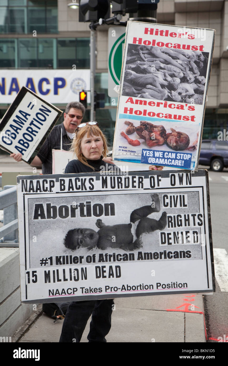 Los manifestantes Anti-Abortion Foto de stock