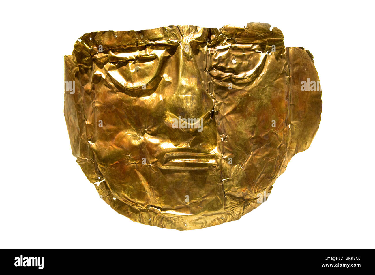 Máscara funeraria de oro de la cultura Chimú Perú Perú Foto de stock