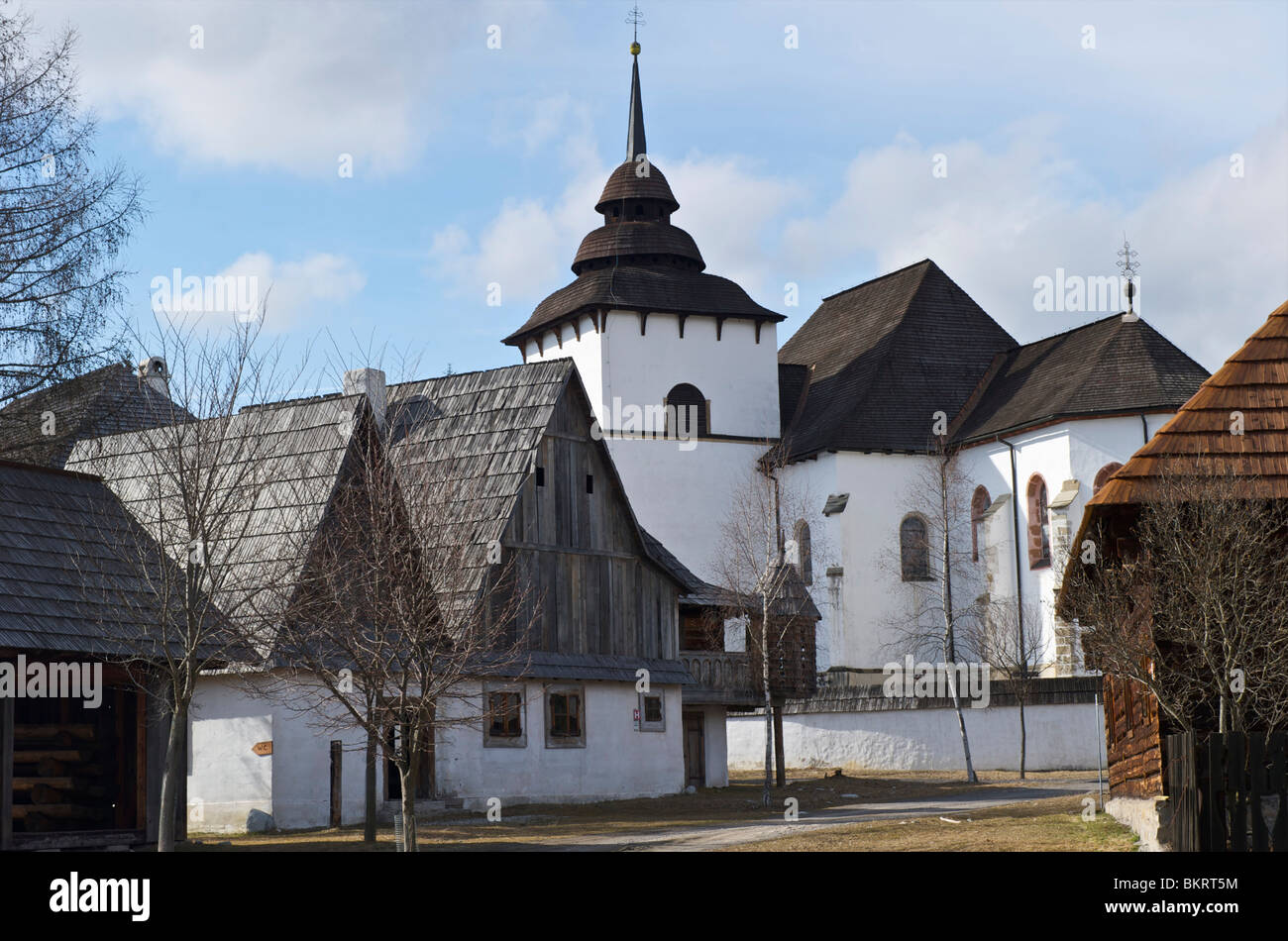 Eslovaquia, aldea Liptov Pribylina, museo al aire libre Foto de stock