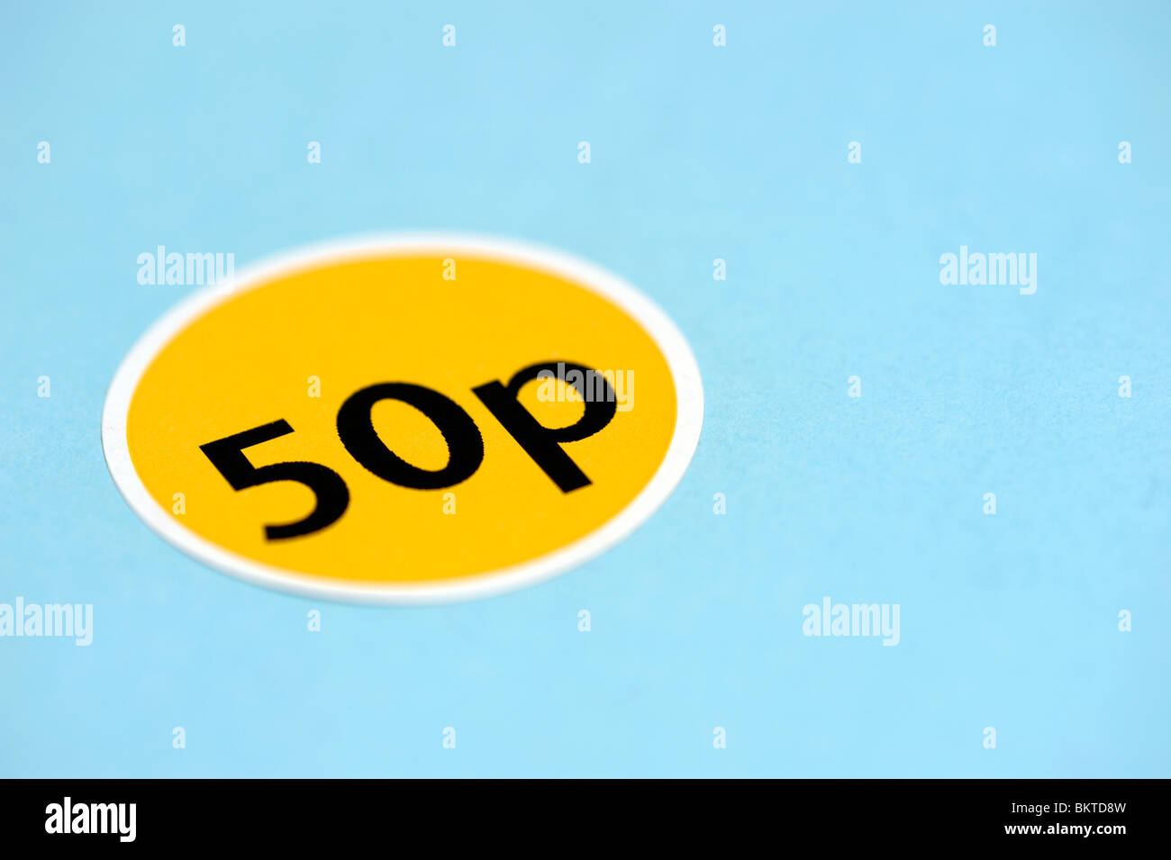 50p price sticker Foto de stock