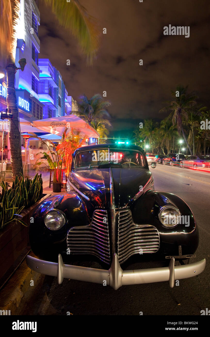 Coches clásicos americanos, South Beach, Miami, Florida, USA. Foto de stock