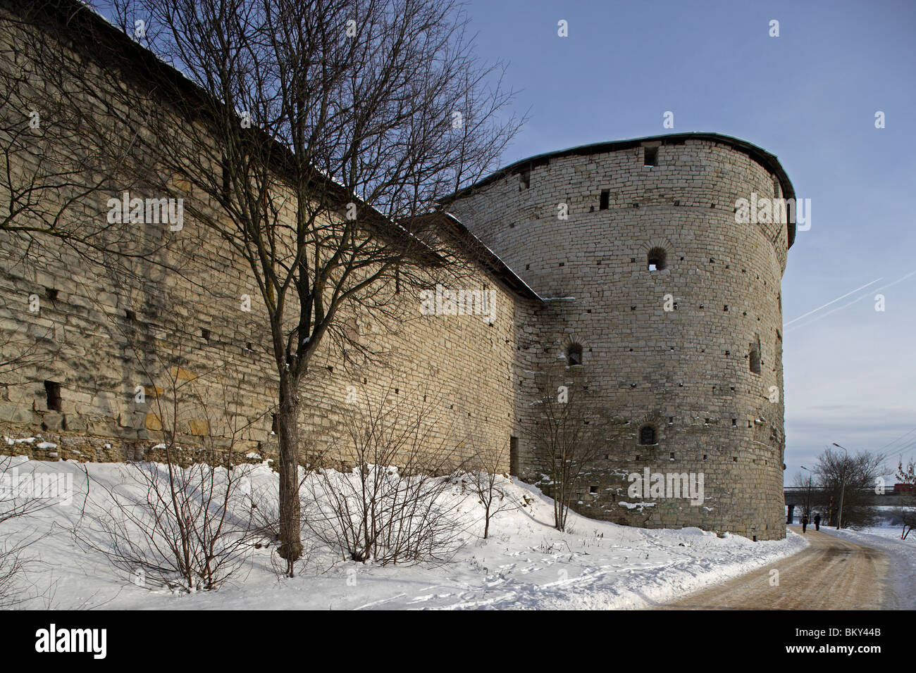 Rusia,Pskov,Torre Pokrovskaia,16-17 del siglo XX Foto de stock