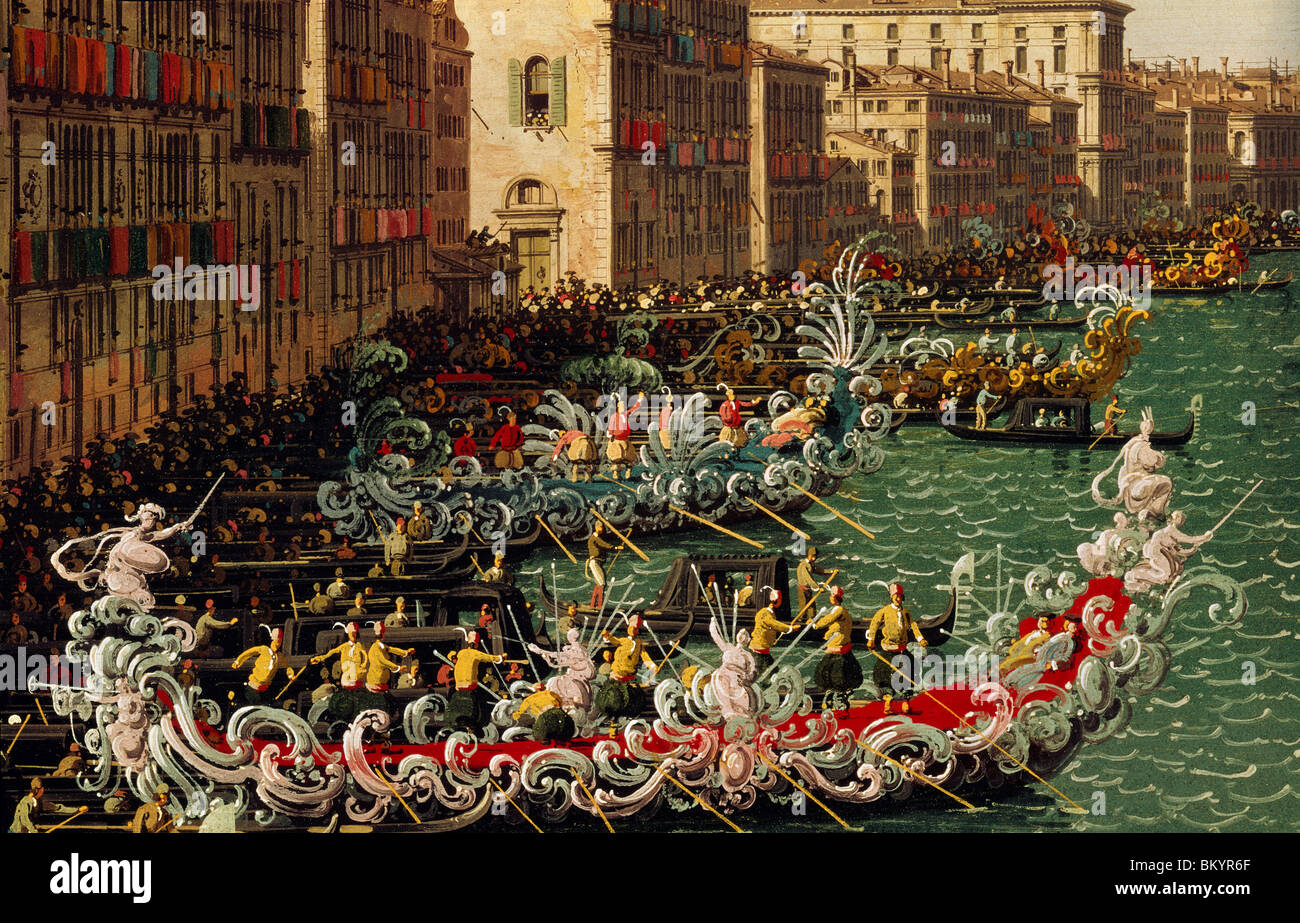 Una regata en el Grand Canal (detalle) por Canaletto óleo sobre lienzo Circa 1740 (1697-1768) UK Inglaterra Nacional de Londres Foto de stock