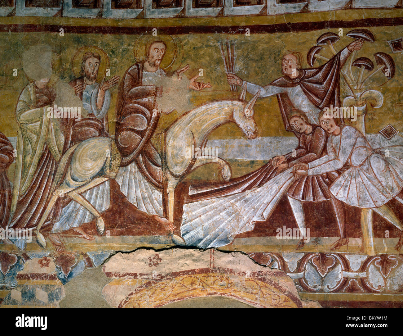 Escenas de la Biblia por artista desconocido, fresco, del siglo XII. Foto de stock