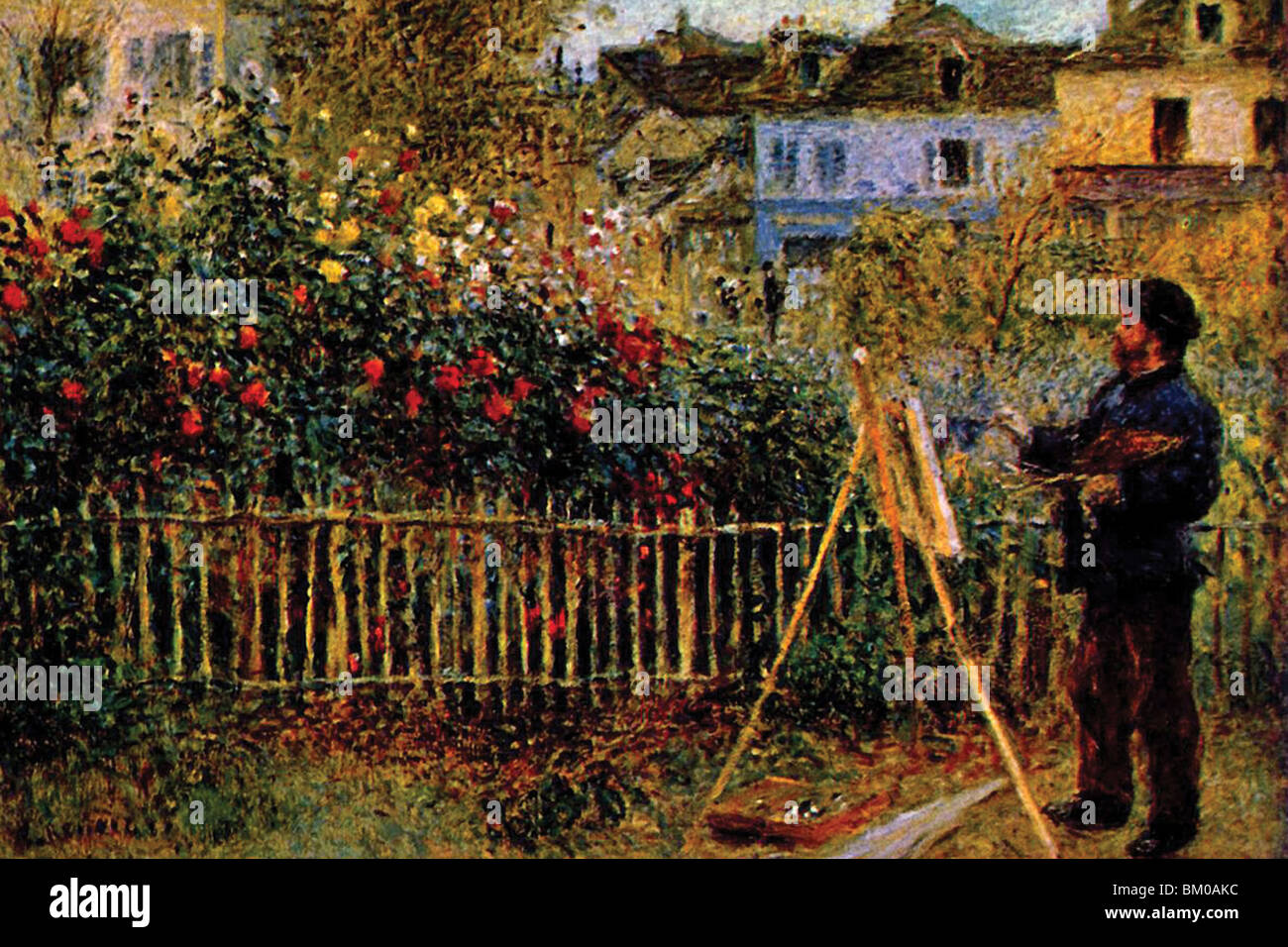 Monet pintando en su jardín en Argenteuil Fotografía de stock - Alamy