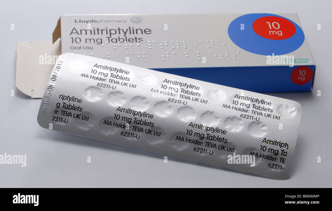 La amitriptilina, un tipo de medicamentos llamados antidepresivos  tricíclicos se usan para tratar la depresión, el dolor de nervio y prevenir  la migraña Fotografía de stock - Alamy