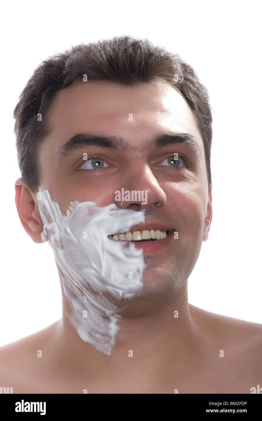 La gente en blanco - depilar hombres aislado en blanco Foto de stock