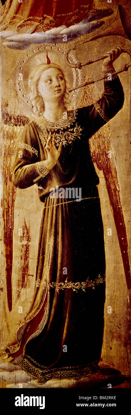 Angel con trompeta de Fra Angelico, (1387-1455) Foto de stock