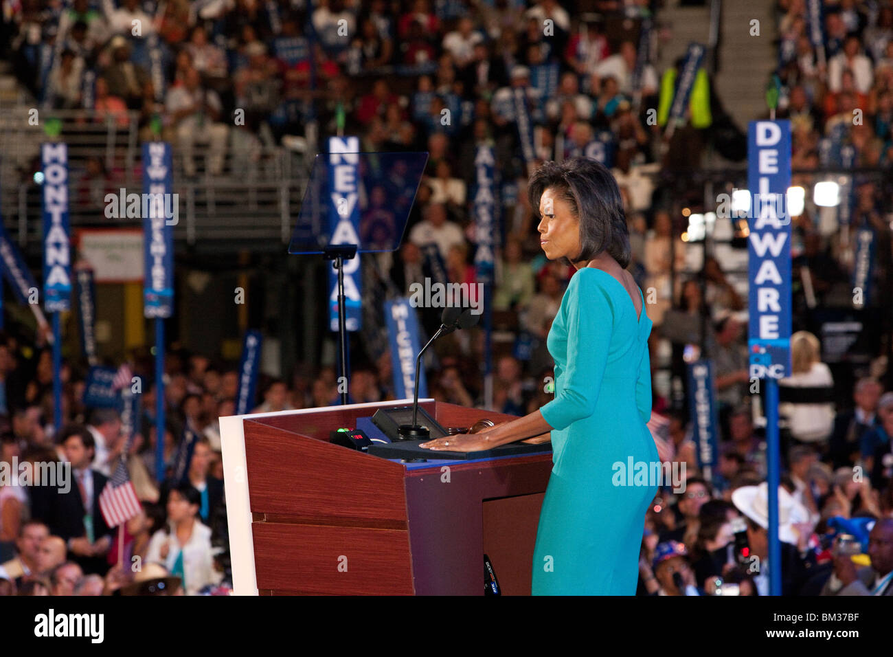 Michelle Obama discurso Foto de stock