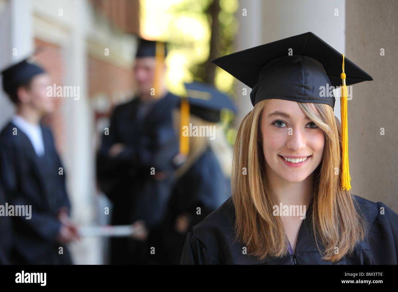 Retrato de mujer graduado Foto de stock