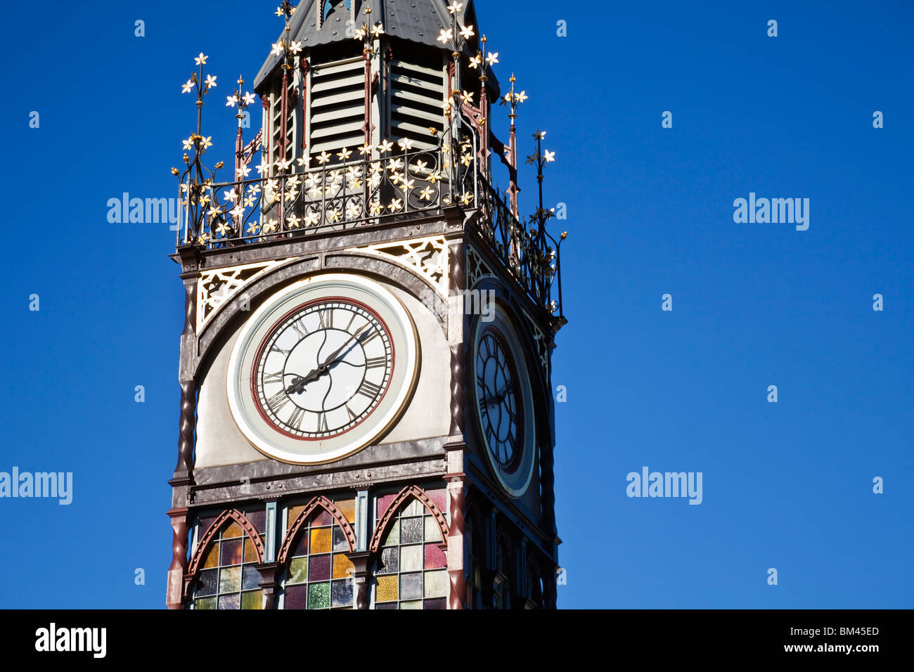 Jubileo de la reina Victoria la torre del reloj. Christchurch, Canterbury, Isla del Sur, Nueva Zelanda Foto de stock