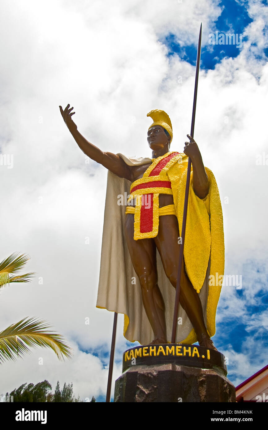 La estatua del rey Kamehameha, Kapa'au, Kahola, Big Island, Hawaii, EE.UU. Foto de stock