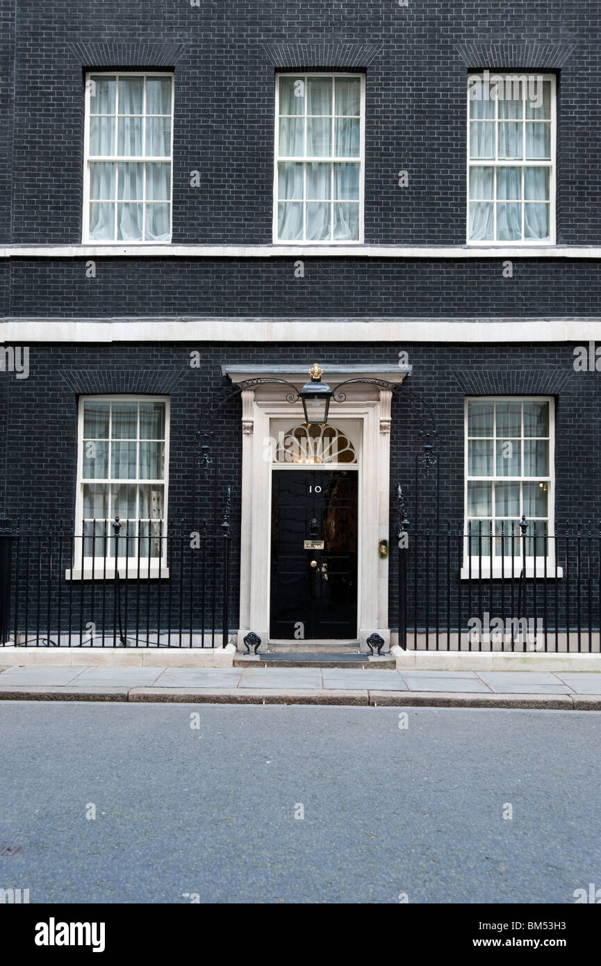 El 10 de Downing Street, Londres, Inglaterra, Reino Unido. Foto de stock